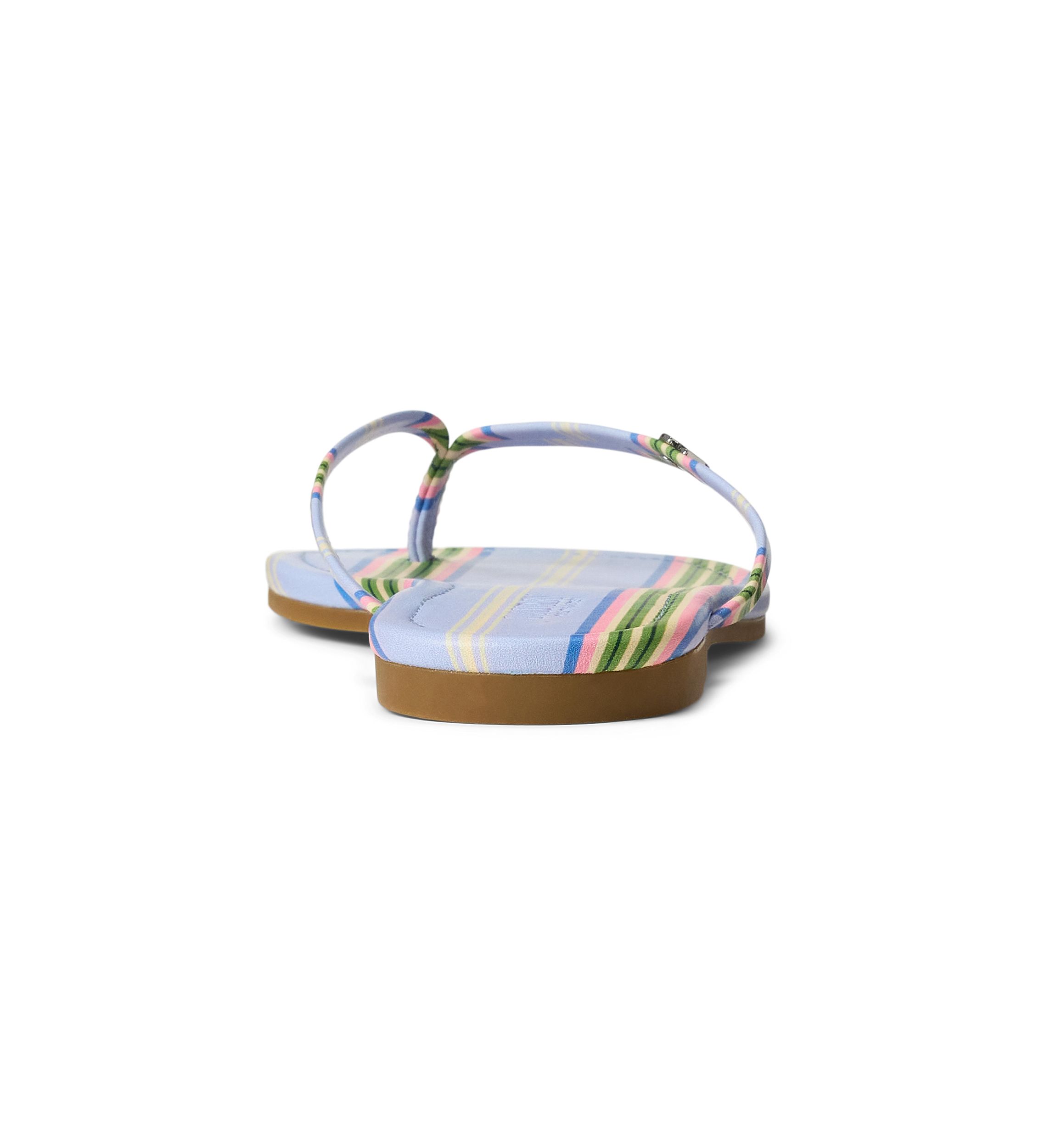 Raquel Striped Leather Flip Flop Sandals