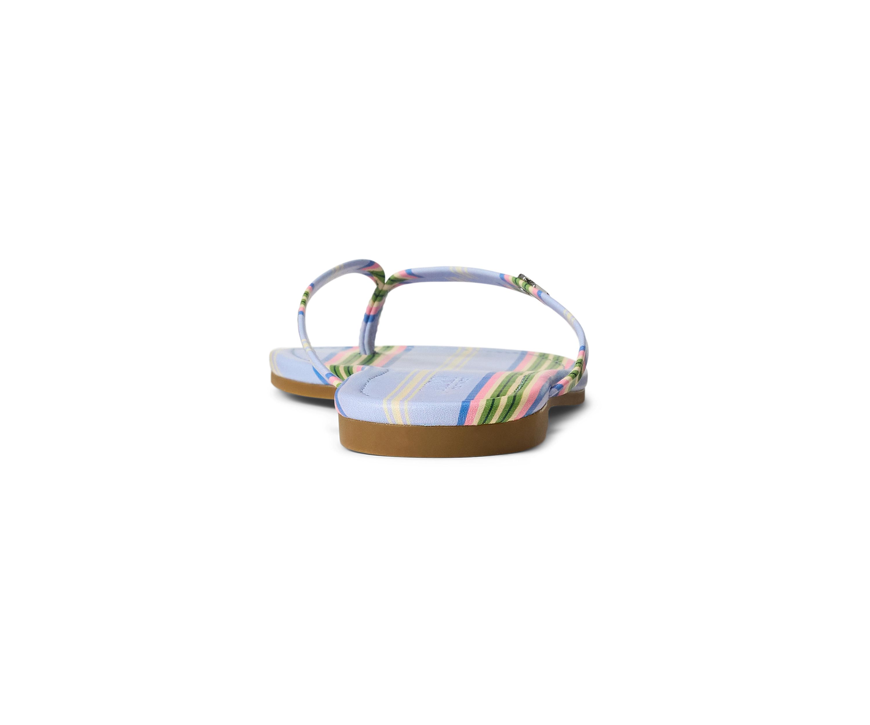 Raquel Striped Leather Flip Flop Sandals