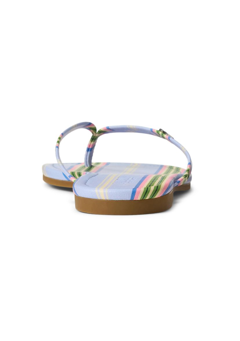 Raquel Striped Leather Flip Flop Sandals