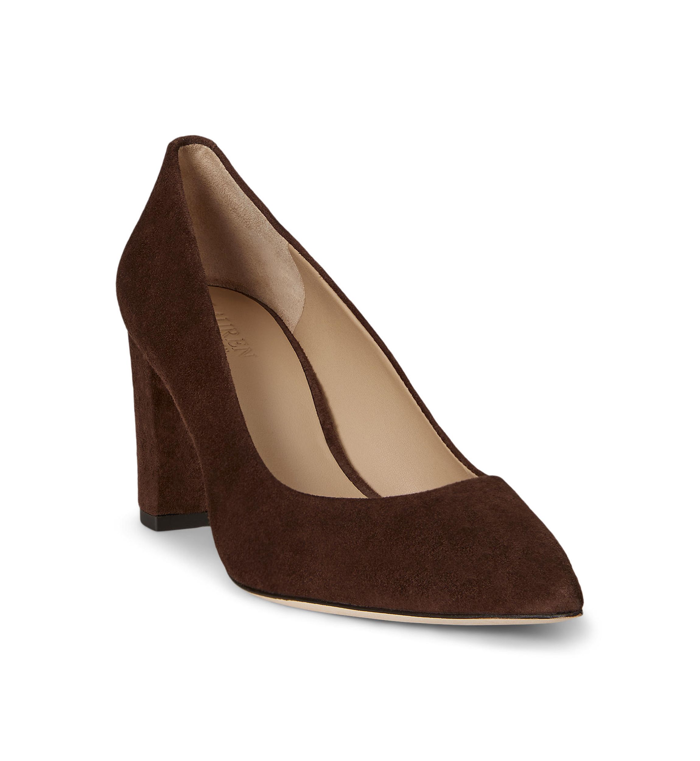 Lanette Suede Block-Heel Pumps