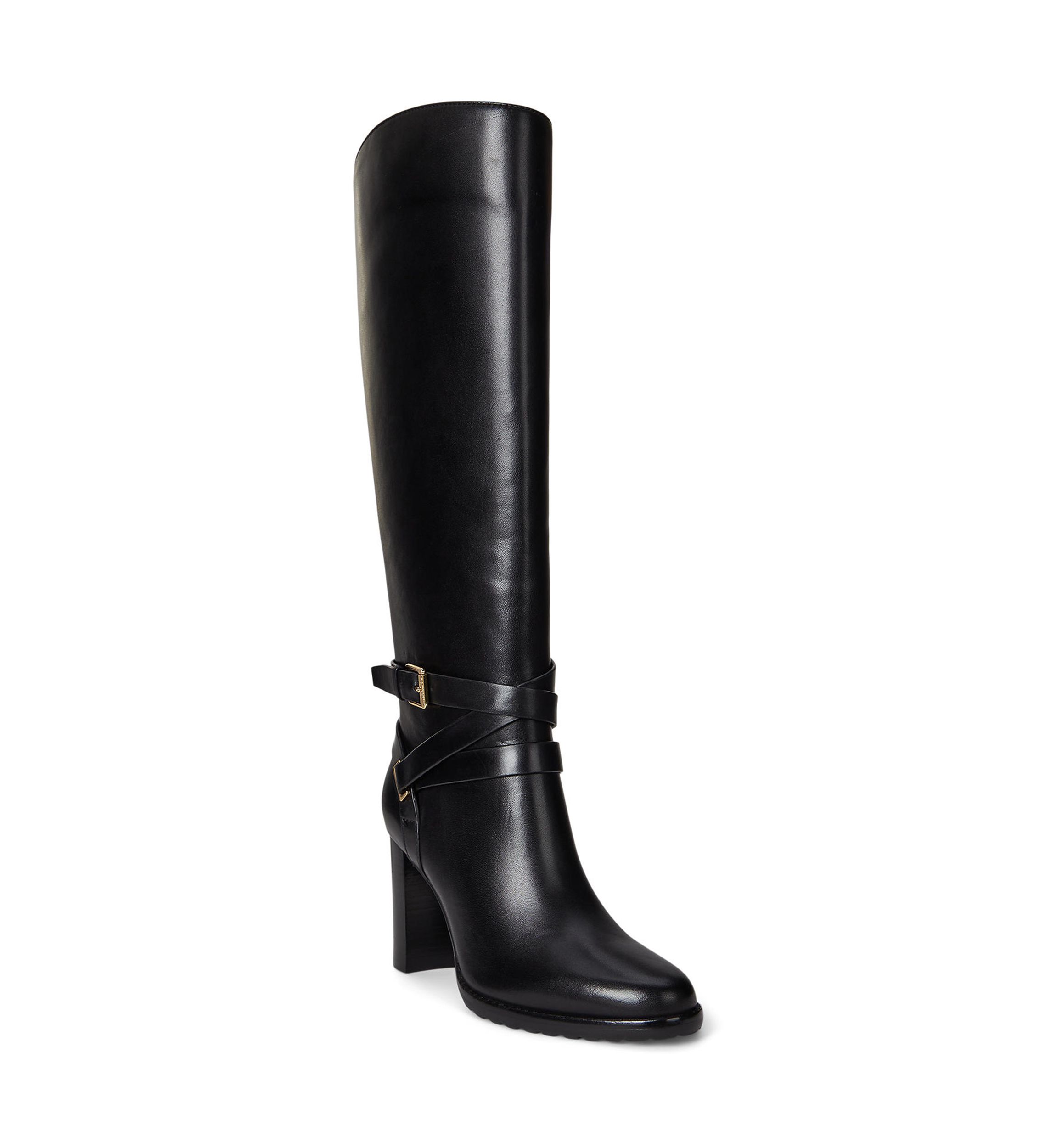 Collins Burnished Leather Tall Heeled Boots