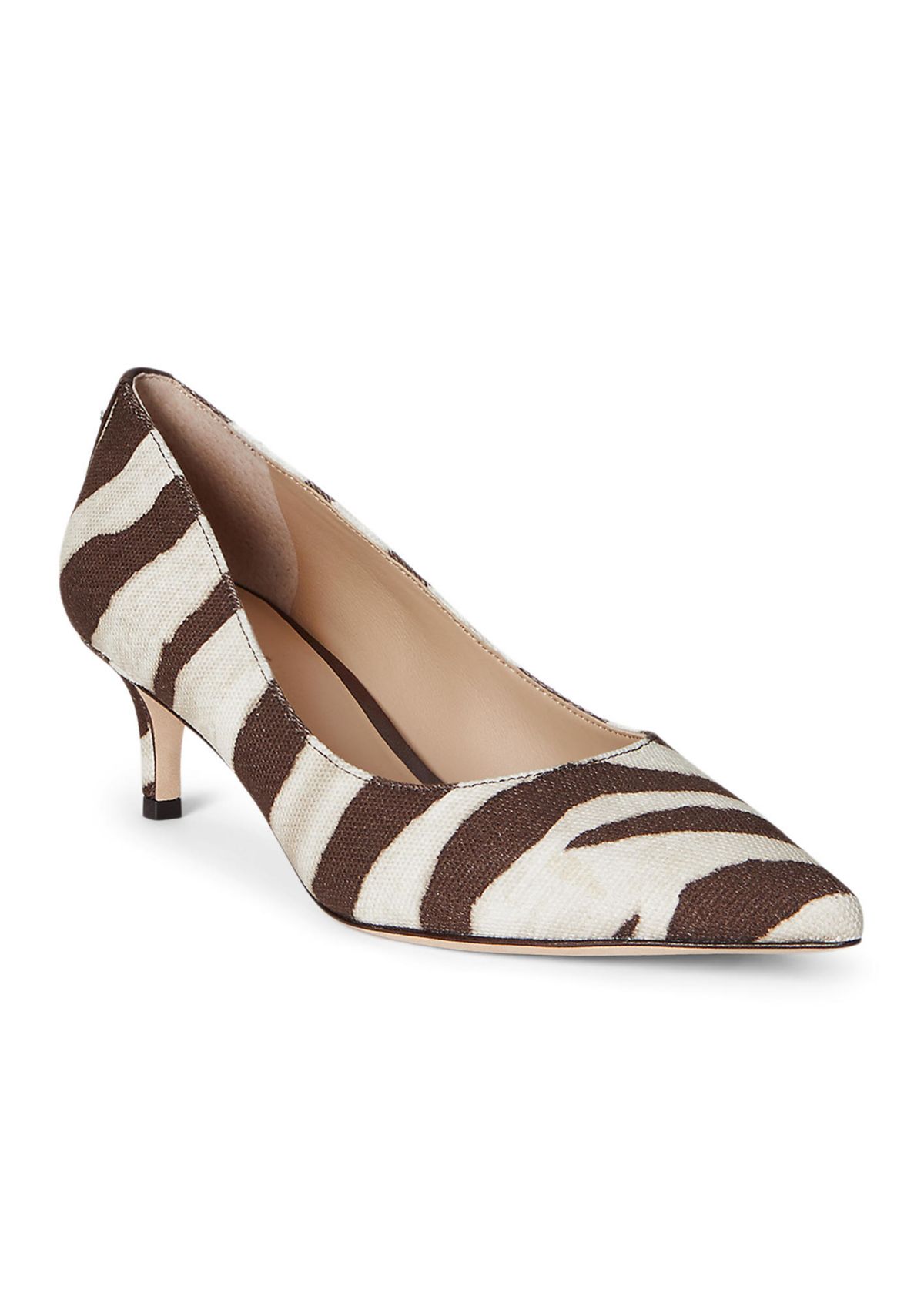 Adrienne Zebra-Print Canvas Pumps