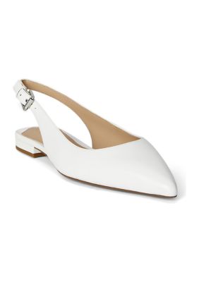 Lauren Ralph Lauren Women's Londyn Suede Slingback Flats, White, 6M