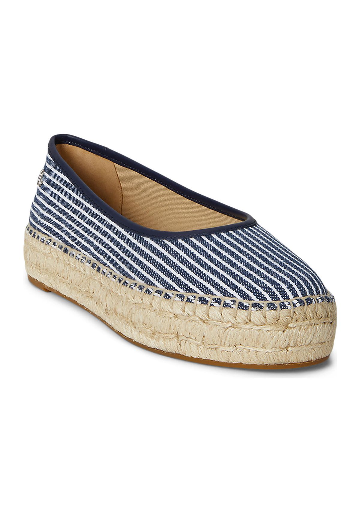 Luize Striped Canvas Ballet Espadrille Flats