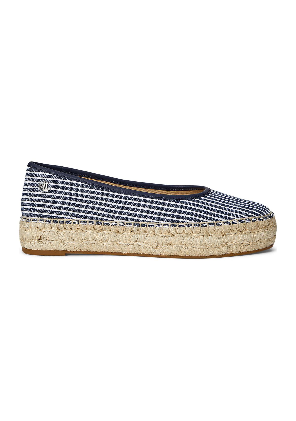 Luize Striped Canvas Ballet Espadrille Flats
