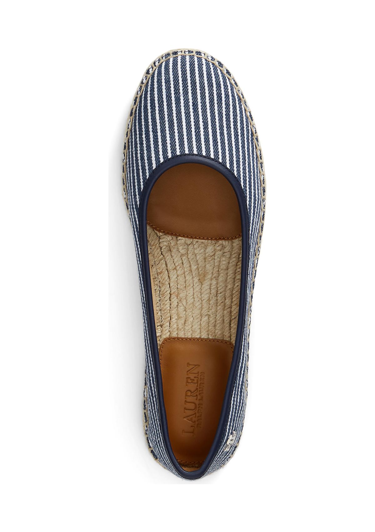 Luize Striped Canvas Ballet Espadrille Flats