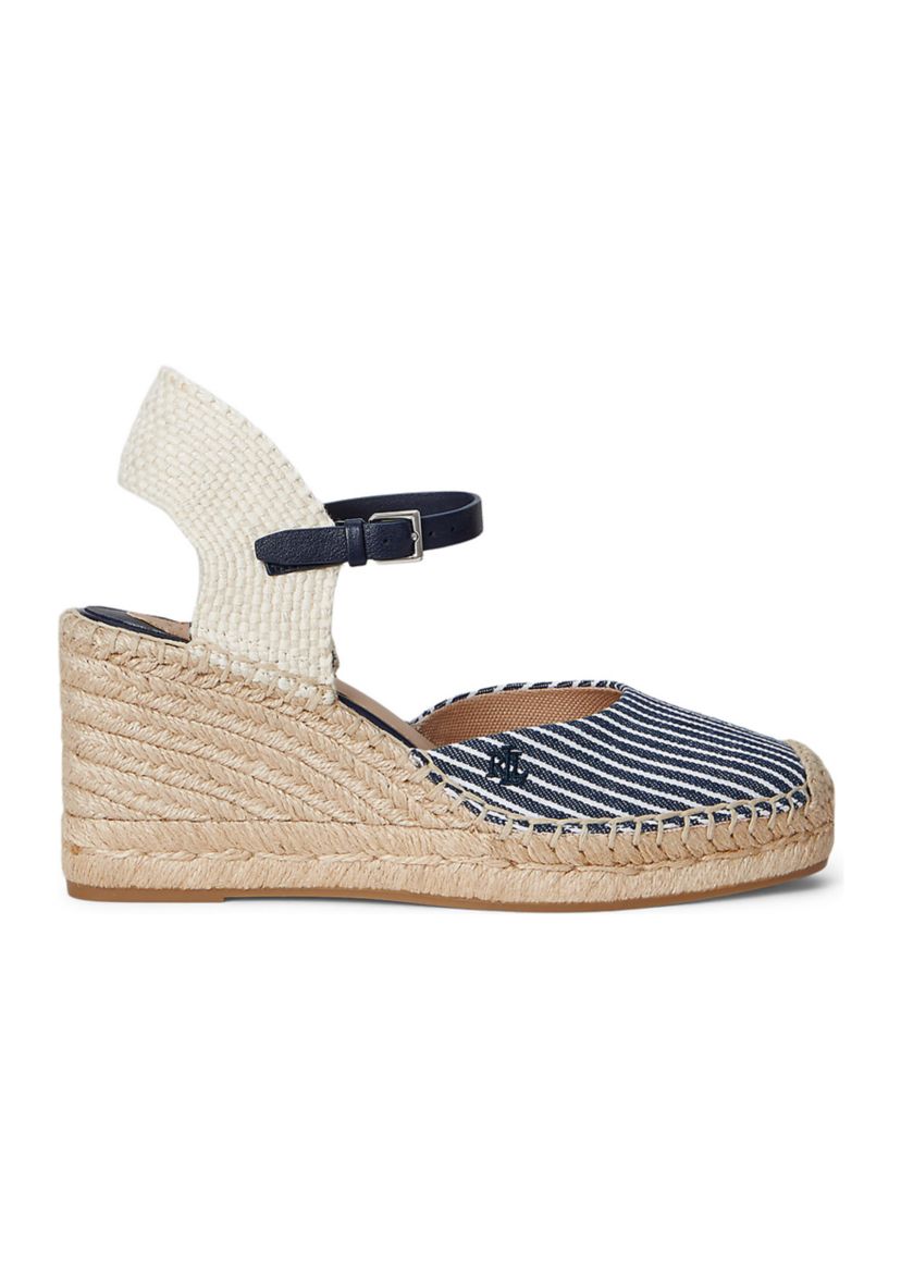 Robby Striped Canvas & Jute Espadrille