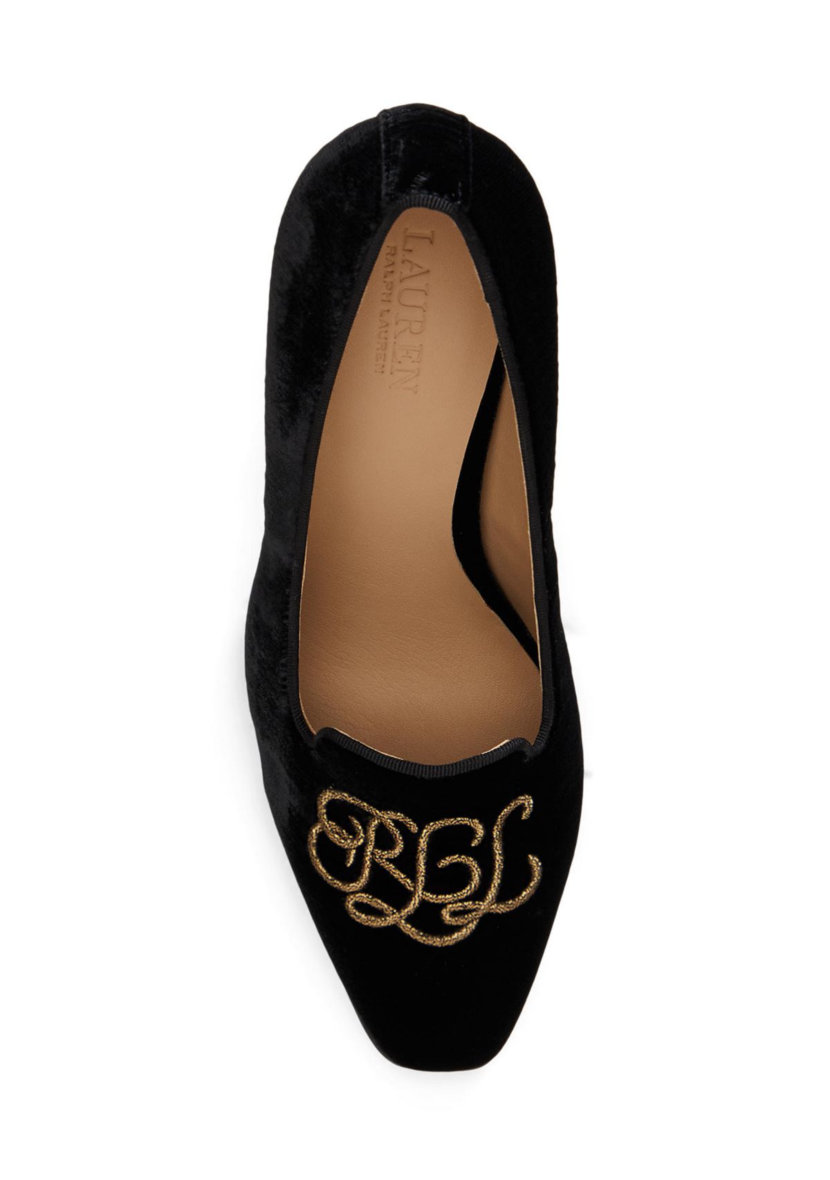 Corah Embroidered-Logo Velvet Pumps
