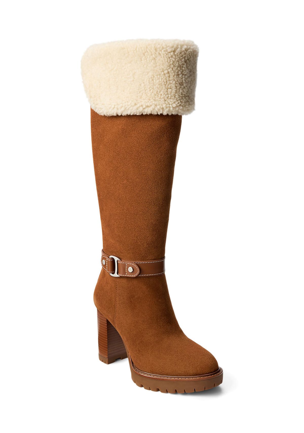 Tasha Suede & Shearling Tall Heel Boots