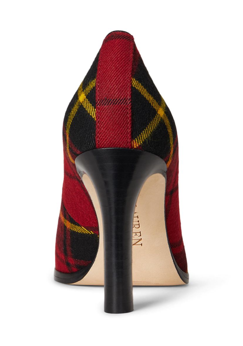 Corah Embroidered-Logo Plaid Pumps