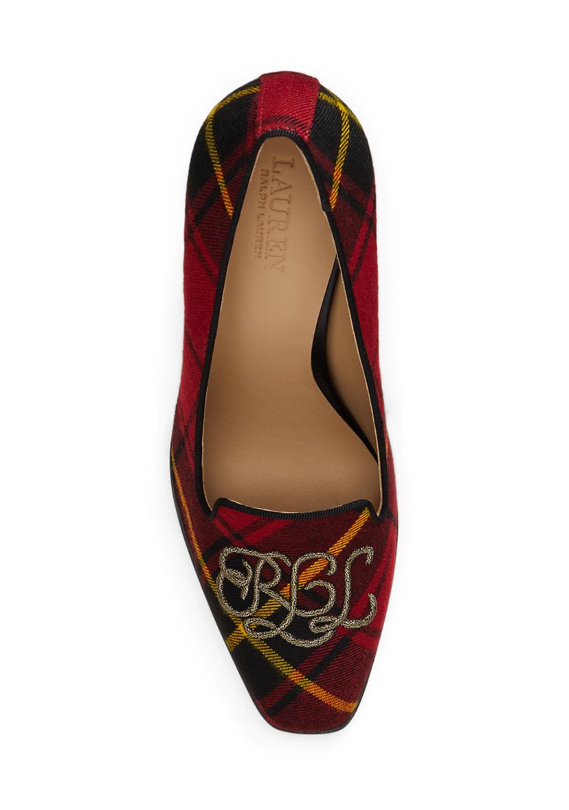 Corah Embroidered-Logo Plaid Pumps