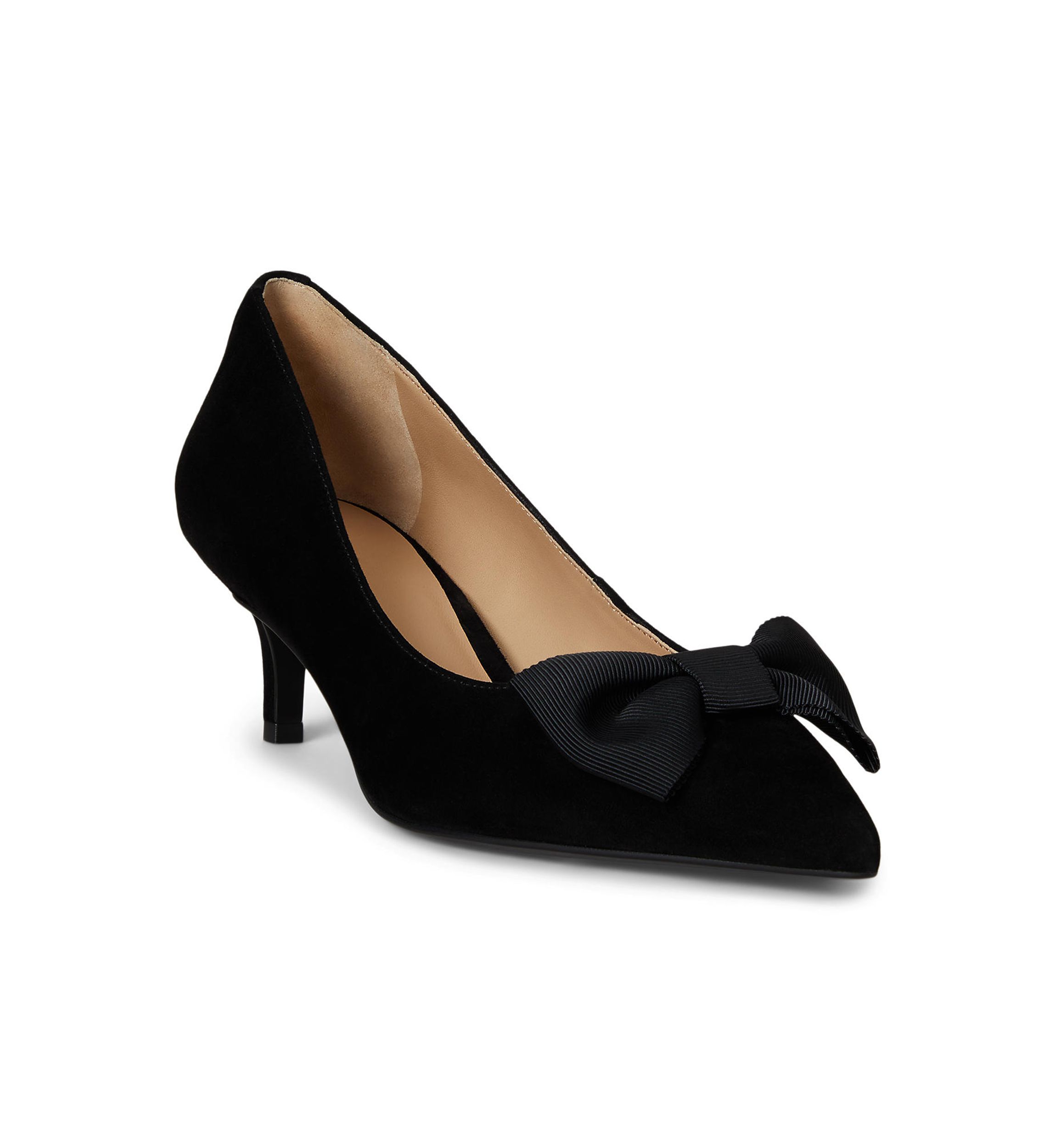 Adrienne Bow-Trim Suede Pumps
