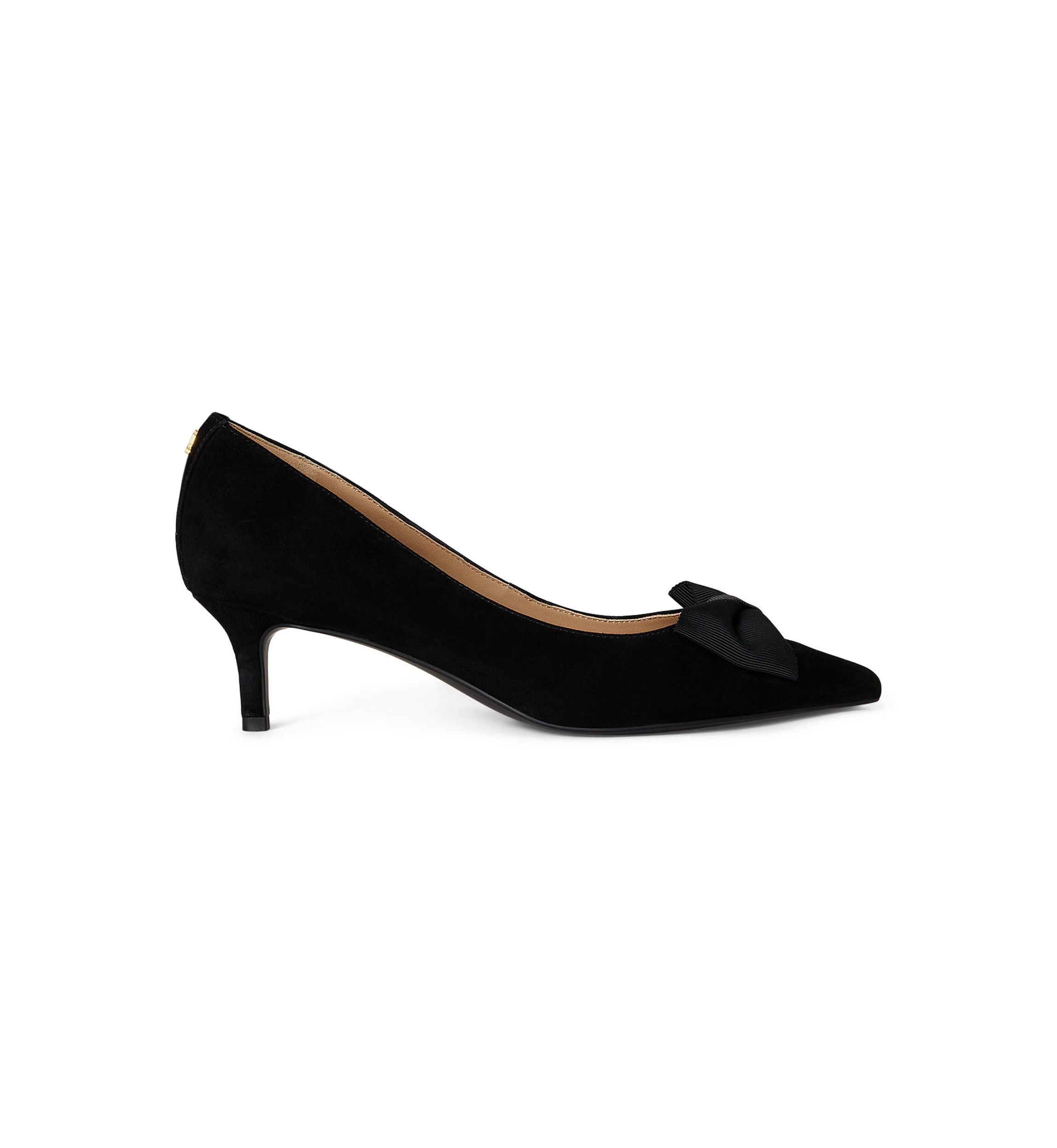 Adrienne Bow-Trim Suede Pumps