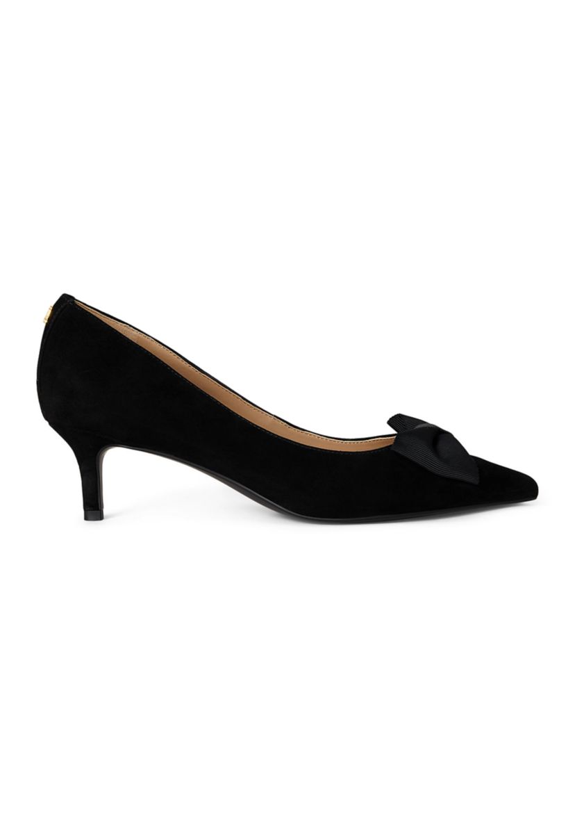 Adrienne Bow-Trim Suede Pumps