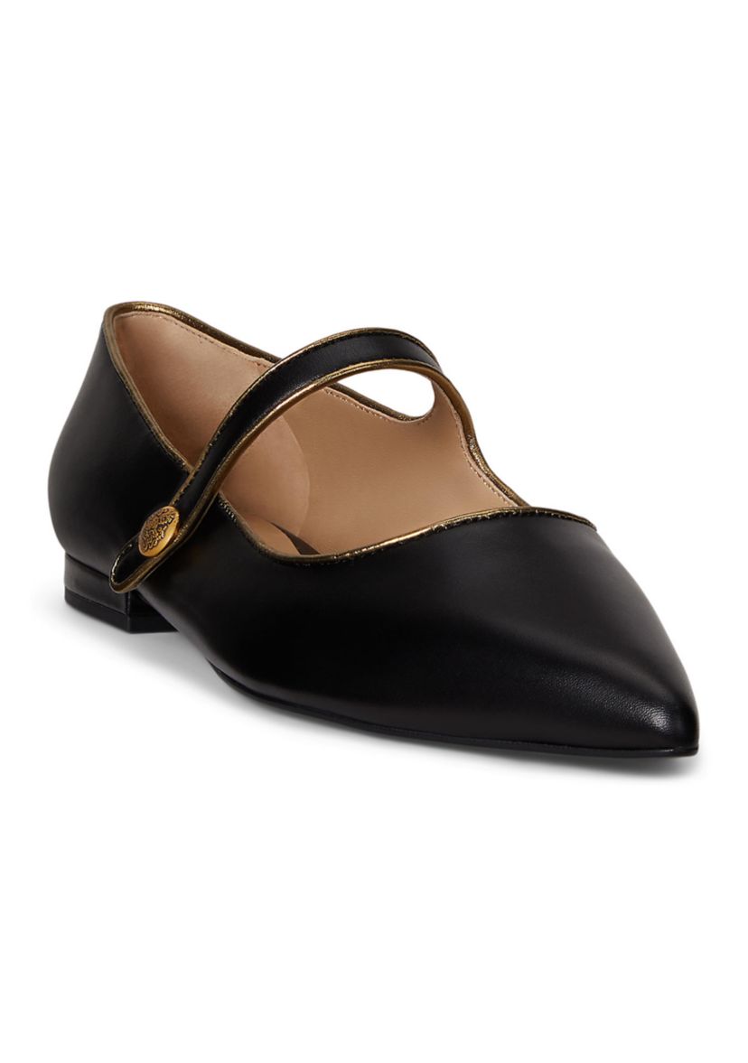 Londyn Metallic-Trim Leather Mary Janes