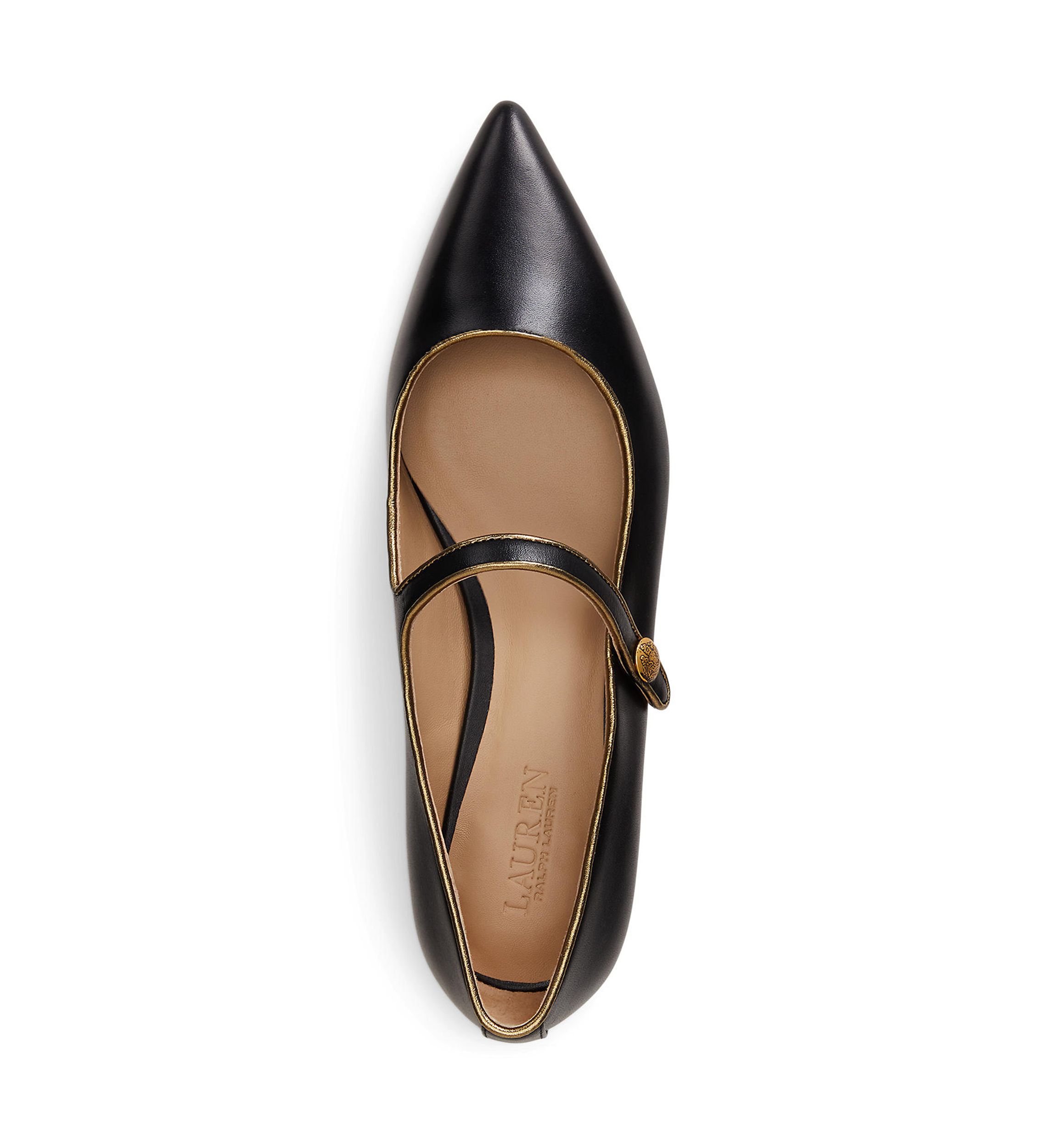 Londyn Metallic-Trim Leather Mary Janes