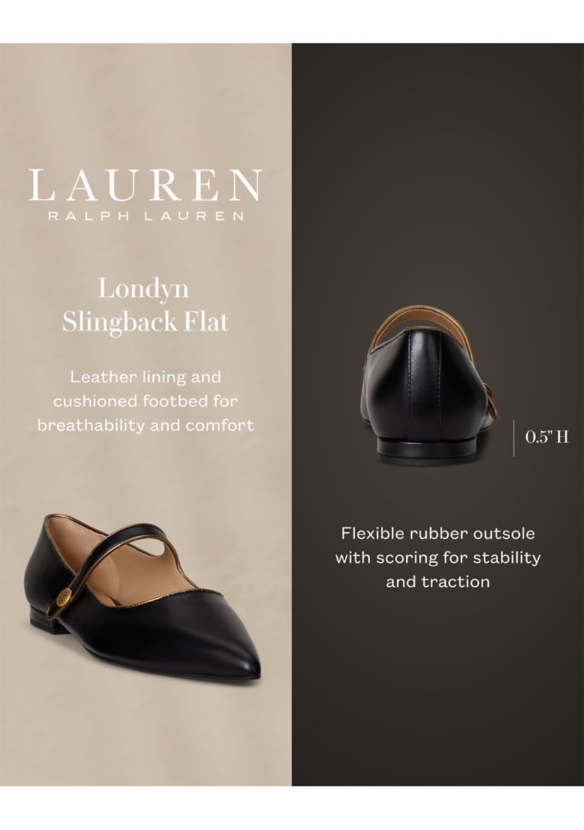 Londyn Metallic-Trim Leather Mary Janes