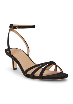 Lauren Ralph Lauren Women's Francesca Suede Mule Sandal, Black, 10M
