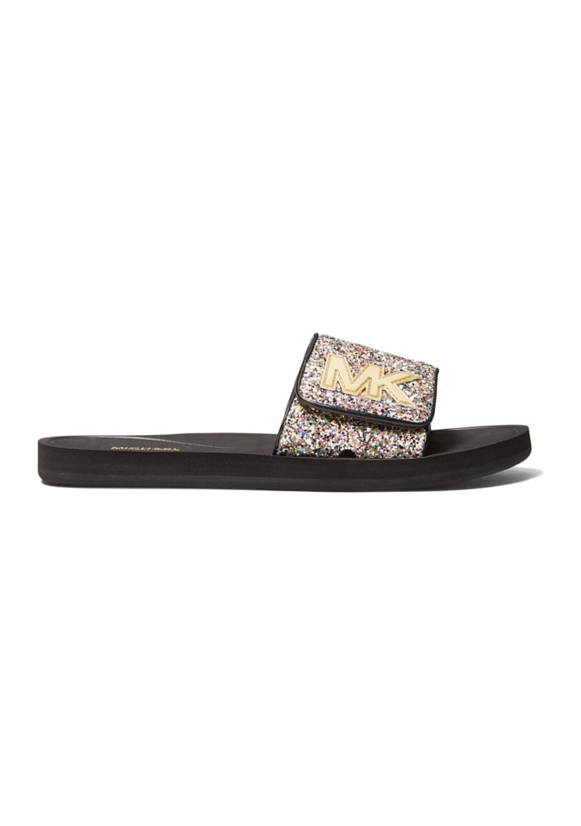 Glitter Logo Slide Sandals