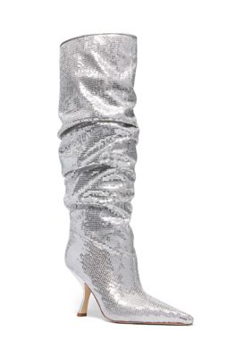 MICHAEL Michael Kors Women's Luna Boots, Silver, 8M