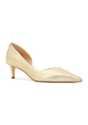 MICHAEL Michael Kors Women's Elyse Kitten Pumps, Gold, 6.5M