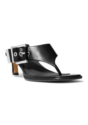 MICHAEL Michael Kors Women's Rowen Heel Thong Sandals, Black, 7.5M