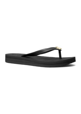 MICHAEL Michael Kors Women's Posie Flip Flop Thong Sandals, Black, 8M