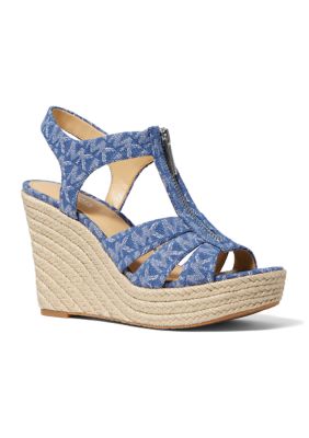 Michael Kors Berkley Wedge Pale Blue 10 M  