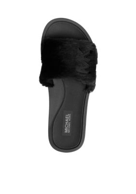 MICHAEL Michael Kors Logo Faux-Fur Slide | belk