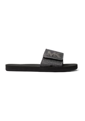 MICHAEL Michael Kors Logo Textured Slide Sandals | belk