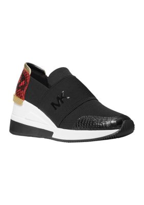 felix canvas and leather trainer