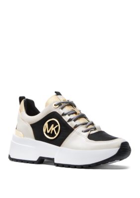 cosmo studded leather and logo trainer