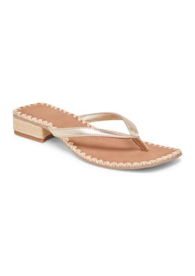 Dolce Vita Women's Barty Thong Sandals, Gold, 10M