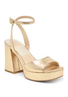 Dolce Vita Women's Felicia Block Heel Sandals, Gold, 7M