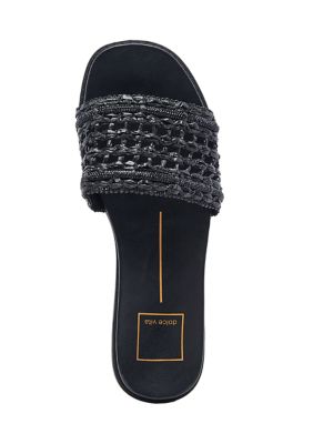 Gwen Slide Raffia Sandals