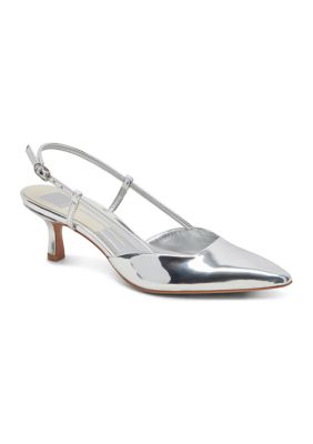 Dolce Vita Women's Odela Slingback Heels, Silver, 6.5M