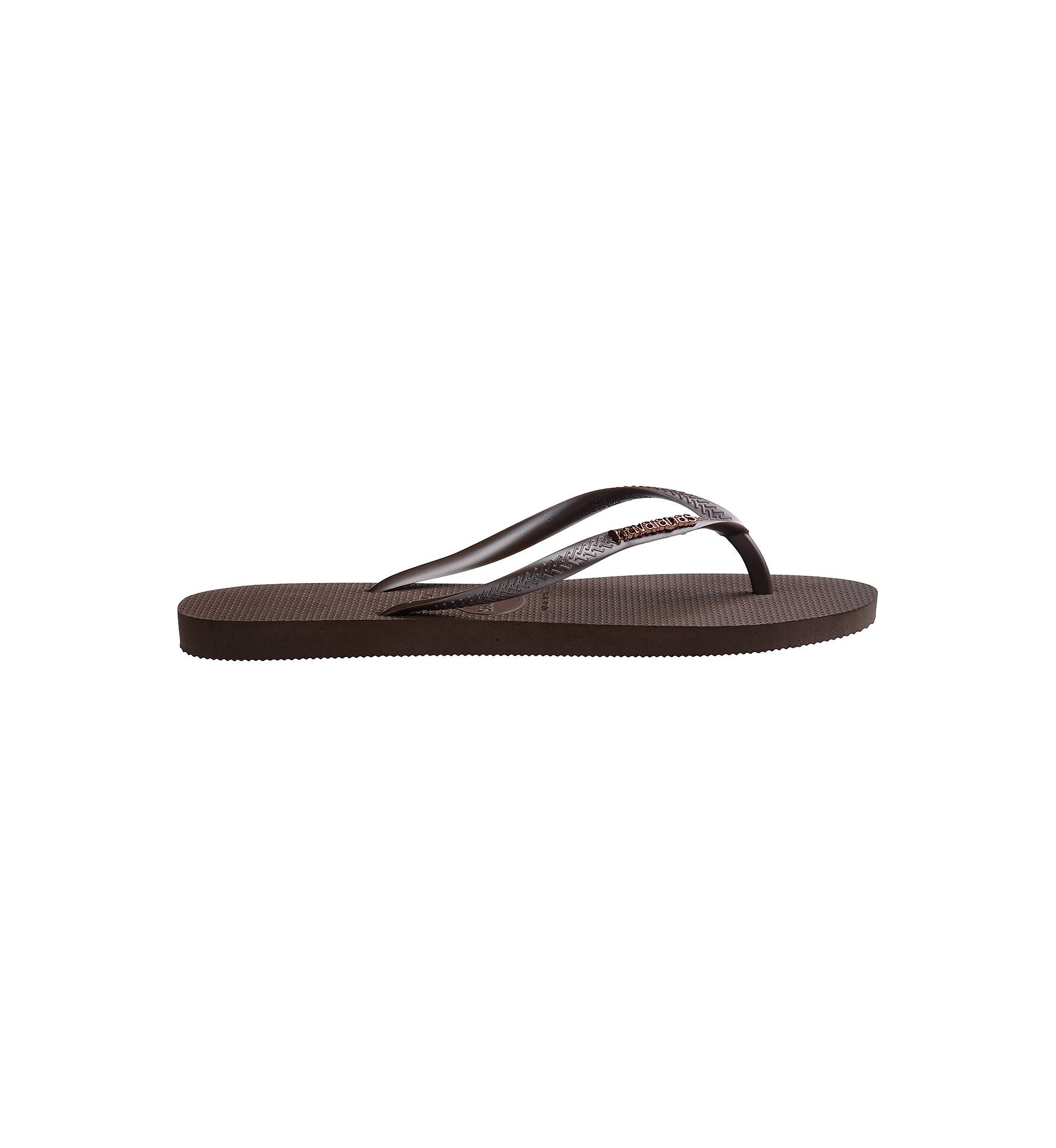 Slim Logo Metallic Flip Flop Thong Sandals