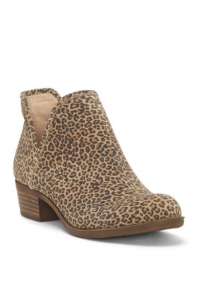 Leopard booties lucky outlet brand