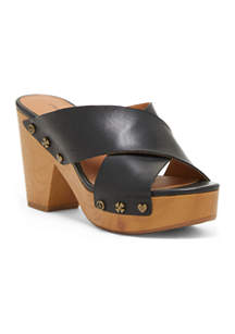 Lucky Brand Takara Crossband Wood Bottom Sandals | belk
