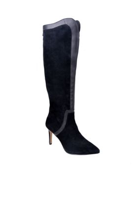Adrienne Vittadini Women's Nalani Suede Dress Boot, Black, 5.5M