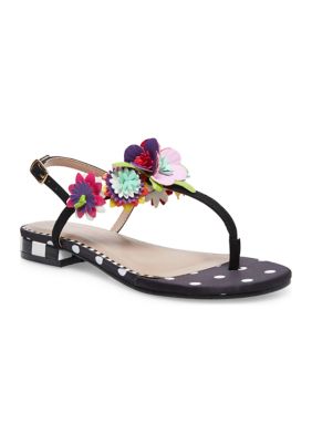 betsey johnson esmee floral flat sandals