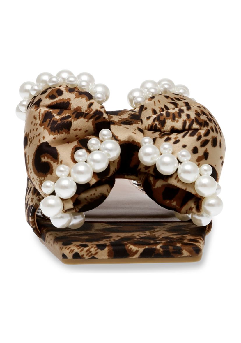 Liah Leopard Pearl Slide Sandals