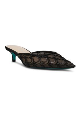 Betsey Johnson Women's Ellis Lace Mules, Black, 7.5M