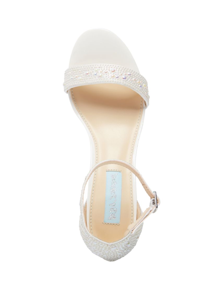 blue by betsey johnson mari block heel dress sandals Betsey Johnson Women's Mari Block Heel Evening Sandal Women's Shoes In Blue