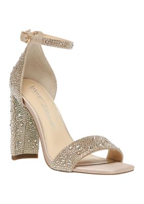 Betsey Johnson Rina Rhinestone Block Heel Sandals belk