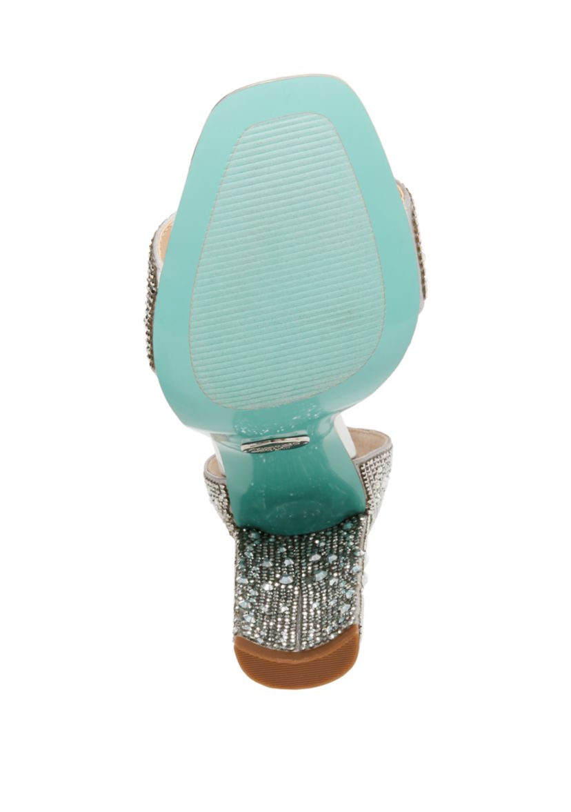 Rina Rhinestone Block Heel Sandals