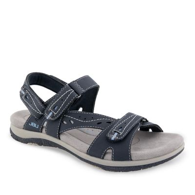 JBU Women's Stephie Vegan-Wide Sandals, Navy Blue, 8.5W