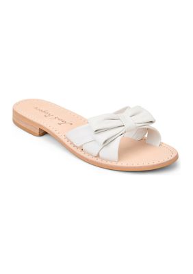Jack Rogers Women's Brightly Bow Sandals, White, 6.5M