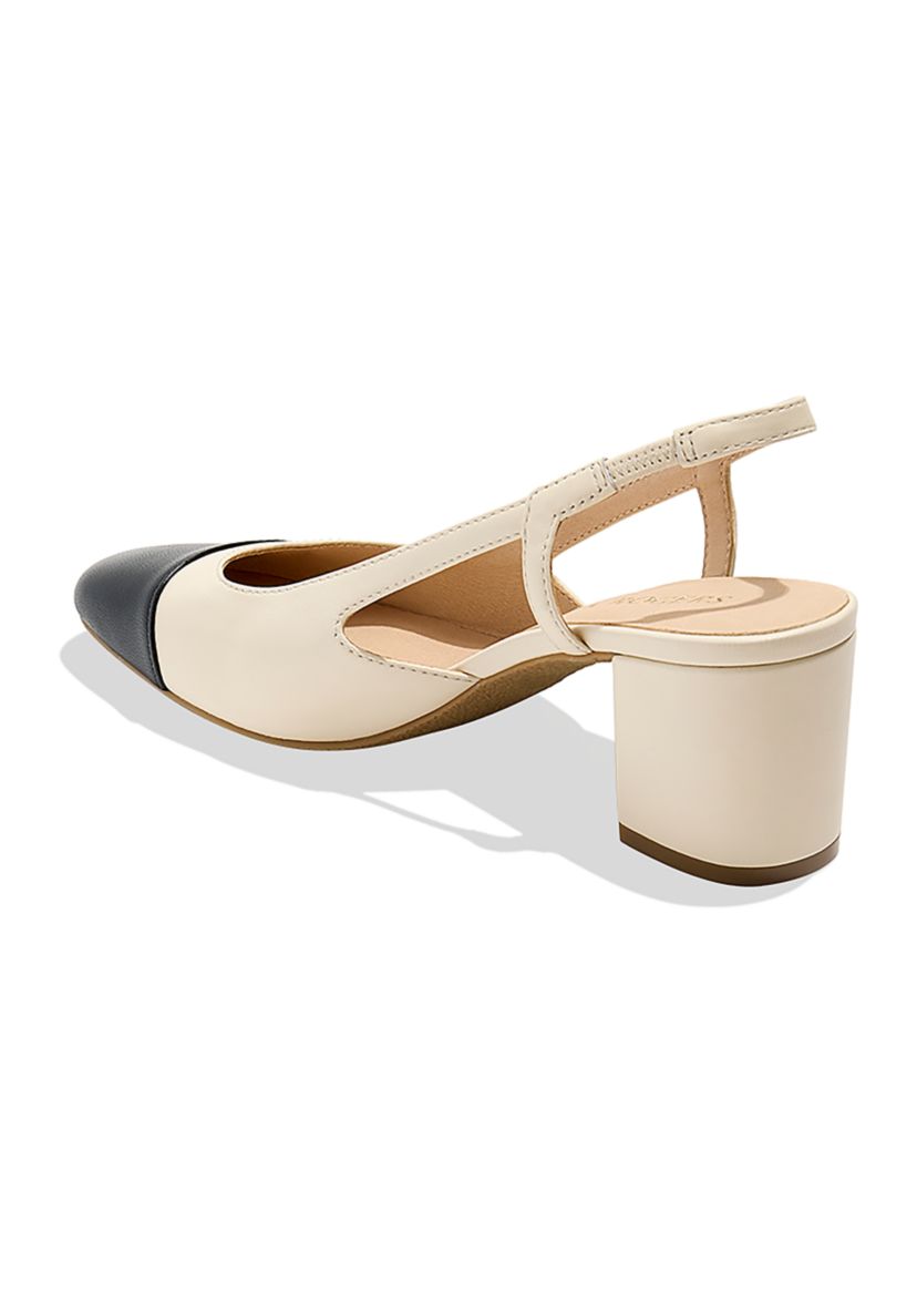 Summer Cap Toe Slingback Heels