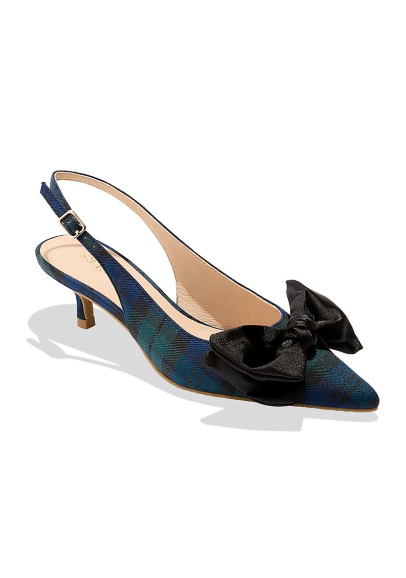 Debra Plaid Sling Back Heels